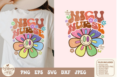 Retro NICU Nurse PNG SVG, Retro Sublimation, Floral Nurse Shirt Design