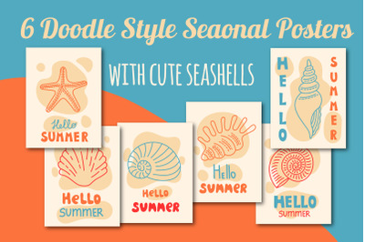 Summer Greeting Cards &amp;amp; Posters Seashells