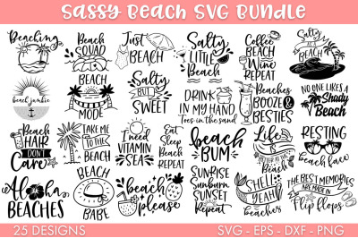 Sassy Beach Summer SVG Bundle Cut file