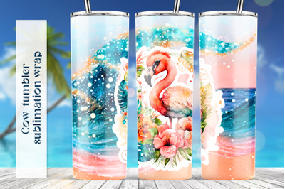 Summer tumbler sublimation png Flamingo tumbler wrap design