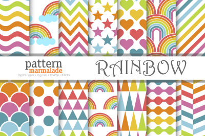 Rainbow Pastel&nbsp;Digital Paper - Rainbow Pastel Red Orange - BW005B