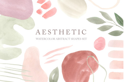 Watercolor Abstract Boho Forms Clipart