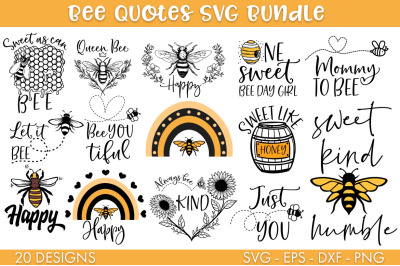 Bee Quotes SVG Bundle Cut file PNG