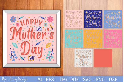 Happy Mother&#039;s Day Shadow Box SVG
