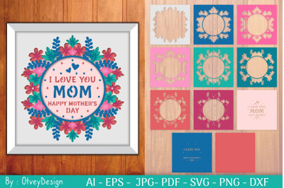 Happy Mother&#039;s Day Shadow Box Papercut