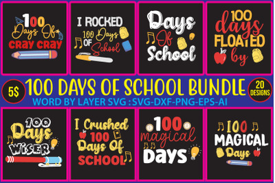 100 Happy School Day SVG Bundle,Boy 100 Days of School Svg, Dino, I Ro