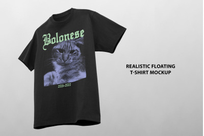 Realistic Floating T-shirt Mockup
