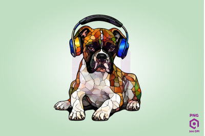 Boxer Wearing Headphones