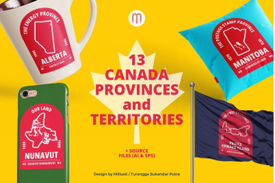 Canada Provinces and Territories SVG Ai EPS | Bundles Map Flag