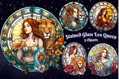 Stained Glass Leo Queen Sublimation