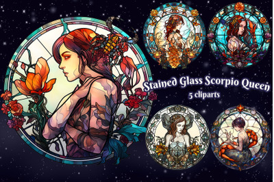 Stained Glass Scorpio Queen Sublimation