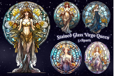Stained Glass Virgo Queen Sublimation