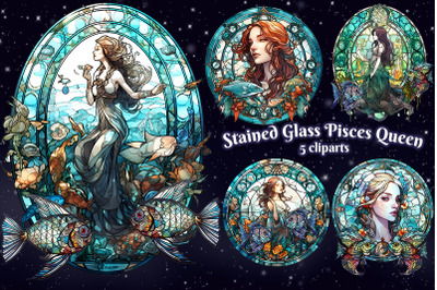 Stained Glass Pisces Queen Sublimation