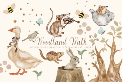 Woodland Walk Nursery Clipart Set