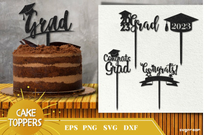 2023 Graduation Cake Topper Bundle | Graduation Papercut SVG