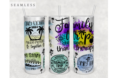 Family Trip 2023 Tumbler Wrap, 20 Oz Skinny Tumbler Sublimation Design