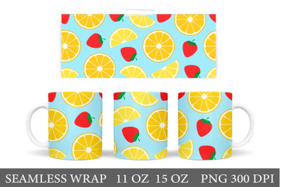 Lemon Mug Template. Lemon Coffee Cup Design. Citrus Mug