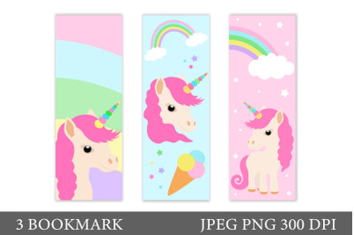 Unicorn Bookmark. Unicorn Bookmark Template. Cute Unicorn