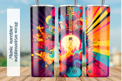 Summer tumbler sublimation png Music tumbler wrap design