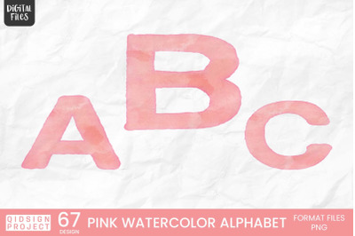 Pink Watercolor Alphabet | Sublimation Alphabets