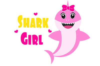 Baby shark Svg, baby girl shark  svg,  Shark clipart, funny shark svg.