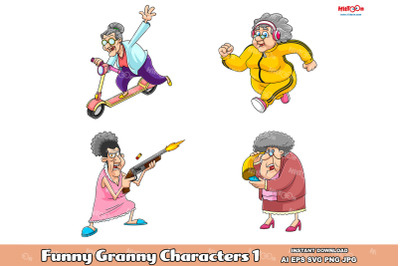 Funny Granny Cartoon Characters 1