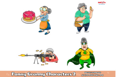 Funny Granny Cartoon Characters 2