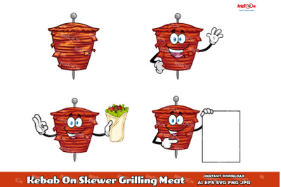 Kebab On Skewer Grilling Meat