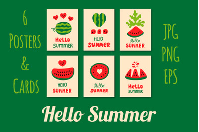Hello Summer Greeting Cards &amp; Posters