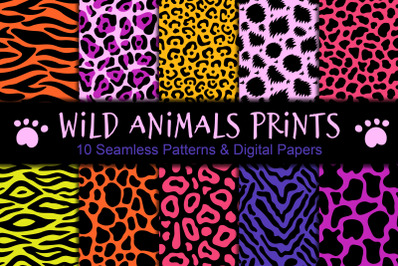 Wild Animals Prints, Skins, Patterns, Papers Set