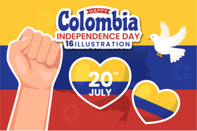 16 Colombia Independence Day Illustration