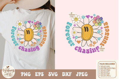 Forever Chasing Sunsets PNG SVG, Retro Summer Sublimation