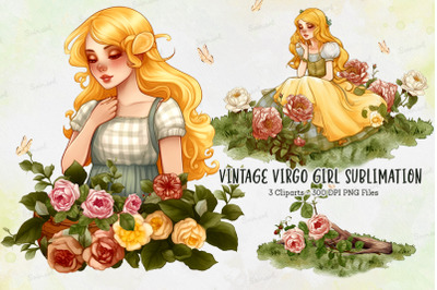 Vintage Virgo Girl Sublimation