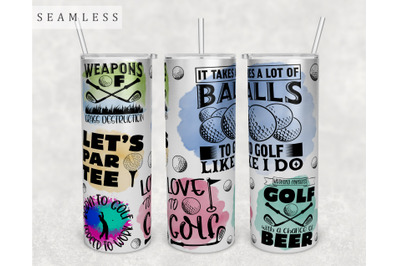 Golf Quotes Tumbler Wrap, 20 Oz Skinny Tumbler Sublimation Design