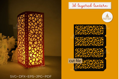 3d Flower lantern template paper cut files