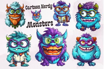 Cartoon Nerdy Monsters Illustrations