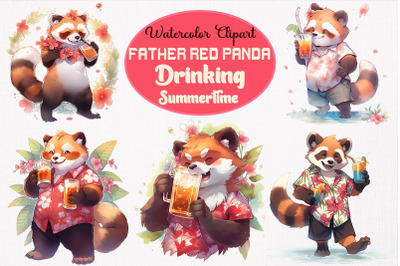 Dad Red Panda Drinking Summertime Bundle