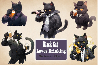 Gangster Dad Black Cat Drinking Bundle