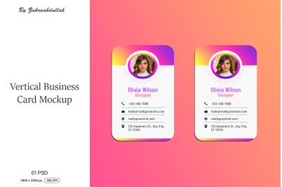 Vertical Business Card Mockup