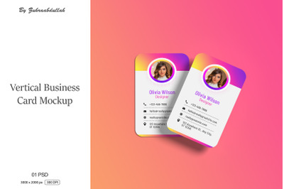 Vertical Business Card Mockup