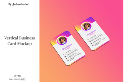 Vertical Business Card Mockup