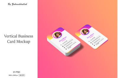 Vertical Business Card Mockup