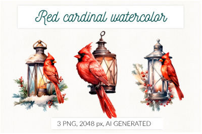 Memorial lantern red cardinal AI generative. Remembering PNG