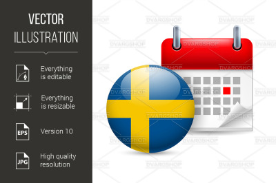 Icon of National Day in Sweden