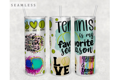 Tennis Quotes Tumbler Wrap, 20 Oz Skinny Tumbler Sublimation Design