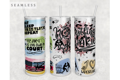 Wrestling Quotes Tumbler Wrap, 20 Oz Skinny Tumbler Sublimation Design