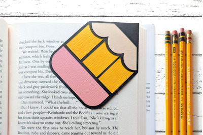 Pencil Papercut Corner Bookmark | SVG | PNG | DXF | EPS