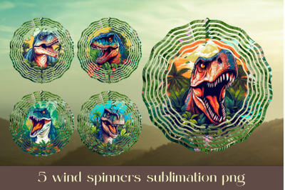 Dinosaur wind spinner sublimation Animal wind spinner design