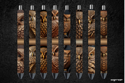 Tooled Leather Owl Pen Wraps | Sublimation Bundle