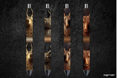 Tooled Leather Deer Pen Wraps | Sublimation Bundle